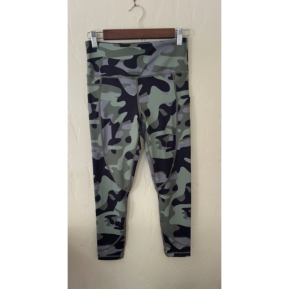 Zyia Active Womens Camo Print Leggings 6-8 Workout Gym Yoga Athleisure Casual